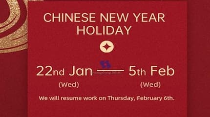 Aviso de feriado para o Festival da Primavera Chinês de 2025