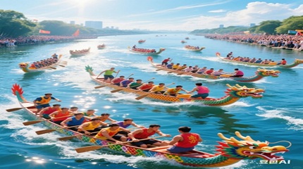 Aviso de feriado do Festival do Barco Dragão